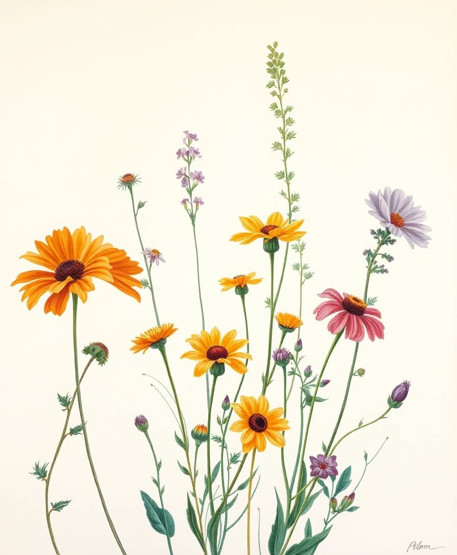 Gouache flowers
