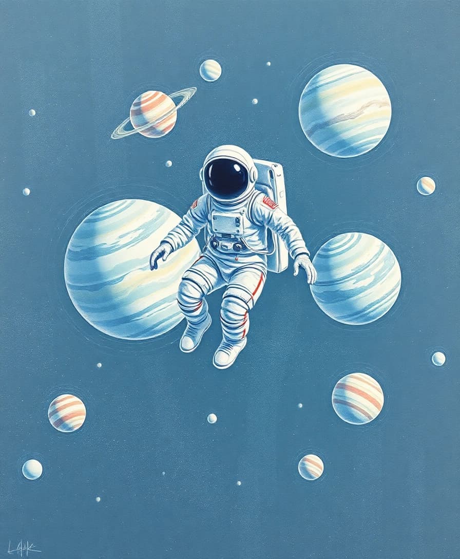 Pastel spacewalk