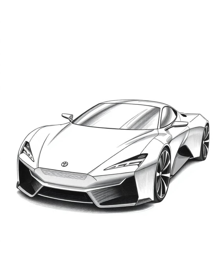 Pen sketch car